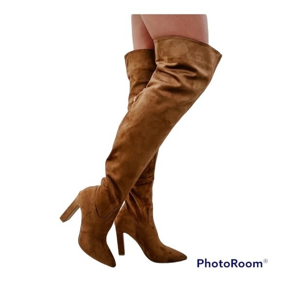AALIYAH FAUX SUEDE OVER THE KNEE BILLINI BOOTS (BROWN FAUX SUEDE) 6 - Picture 4 of 4